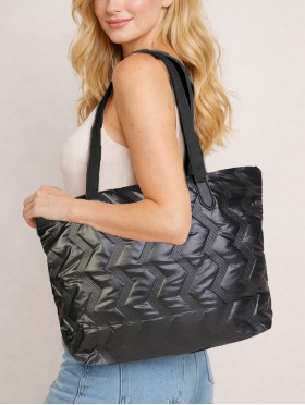 Shiny Zig-Zag Pattern Tote Bag 